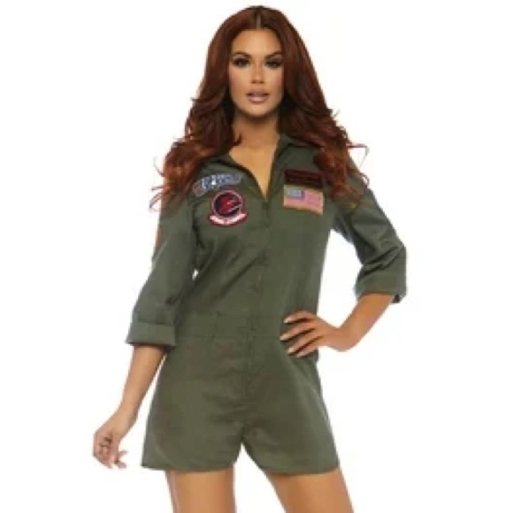 Leg Avenue flight suit romper Top Gun costume